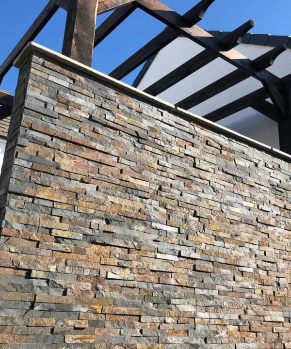 Slate Cladding Timber Frame Rustic Slate Cladding 600x150x8-13mm | Lowarth Paving