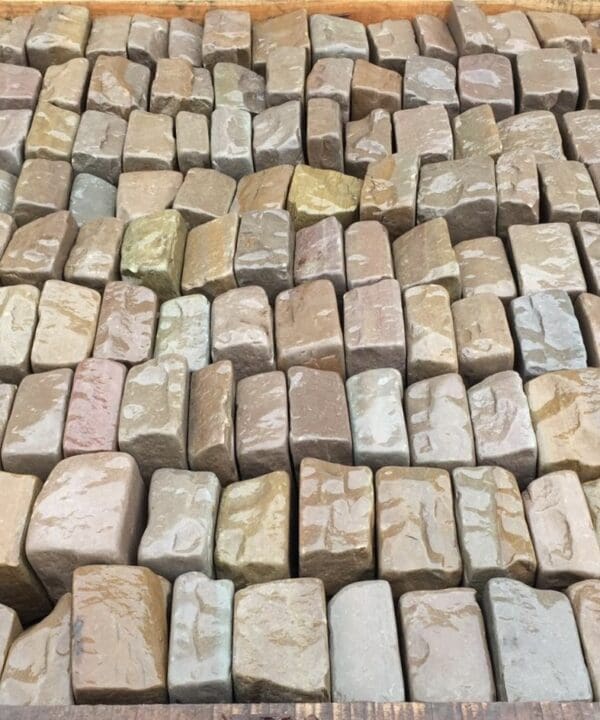Cardinham Tumbled Sandstone Setts 100x100x40-60mm
