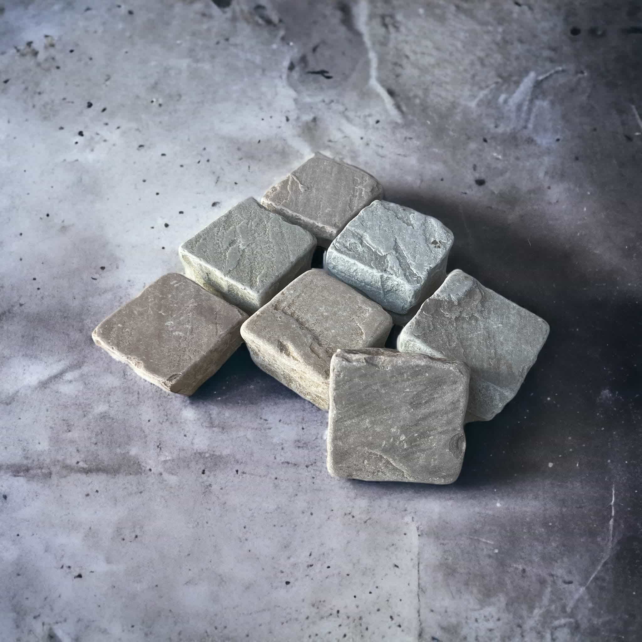 Cardinham Tumbled Sandstone Setts 100x100x40-60mm