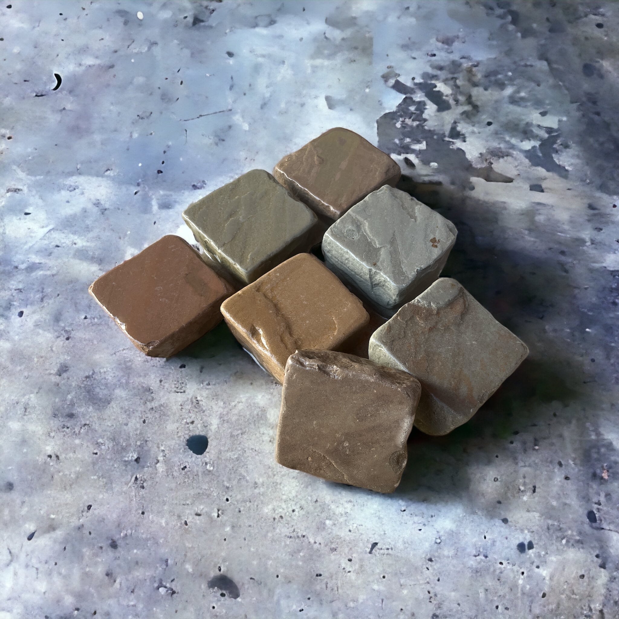 Cardinham Tumbled Sandstone Setts 100x100x40-60mm