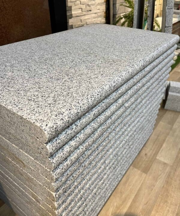 Sawn Silver Grey Granite Bullnose Step