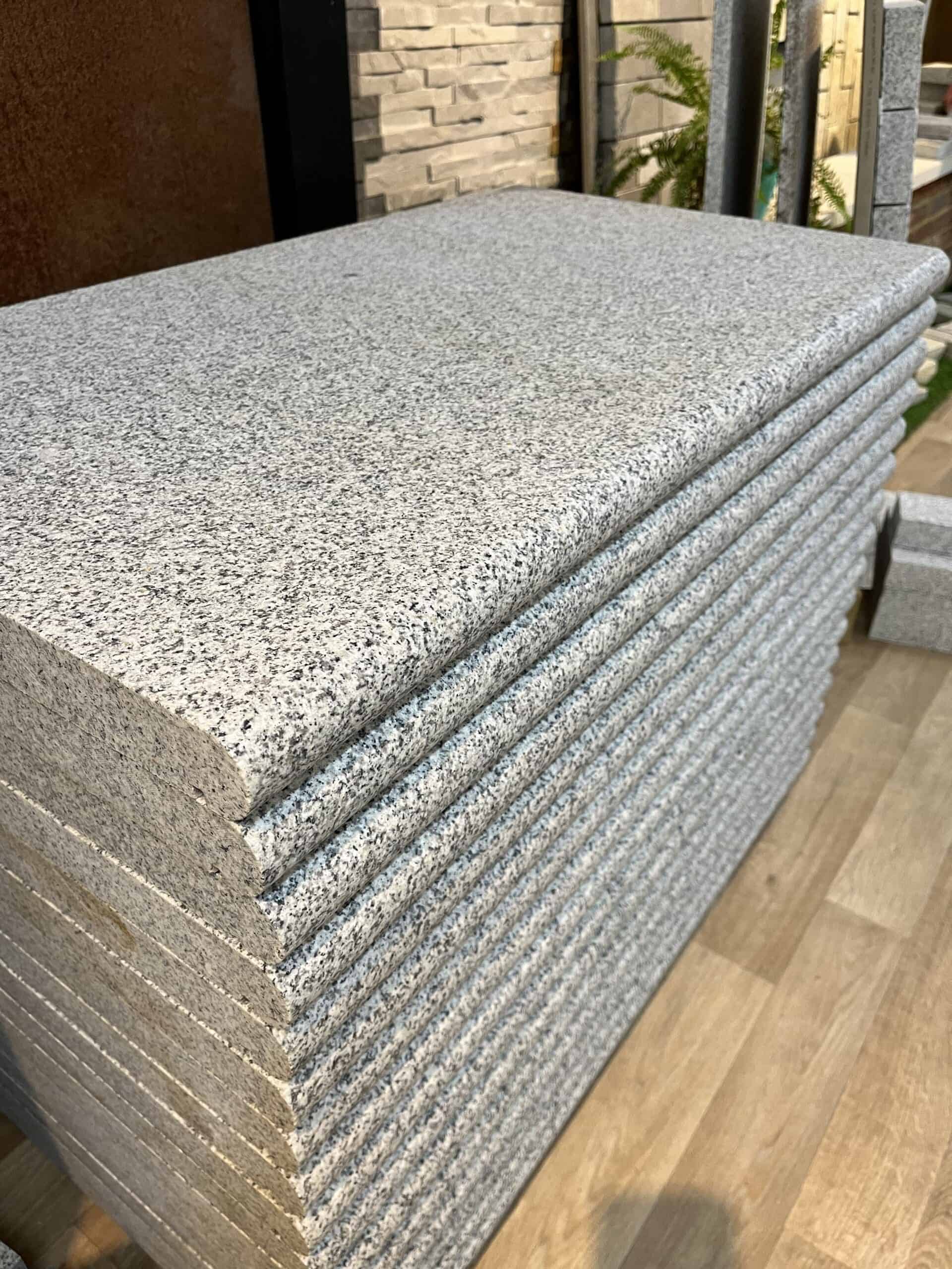 Sawn Silver Grey Granite Bullnose Step