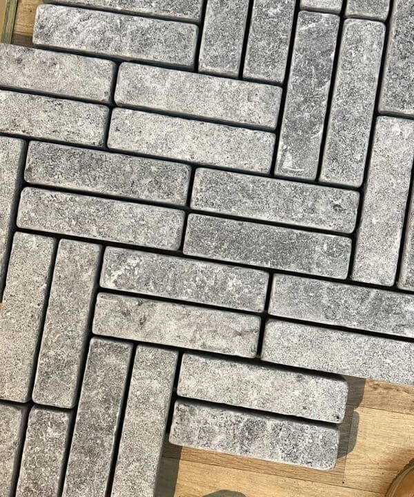 Millbrook Grey Limestone Setts laid out in a pattern