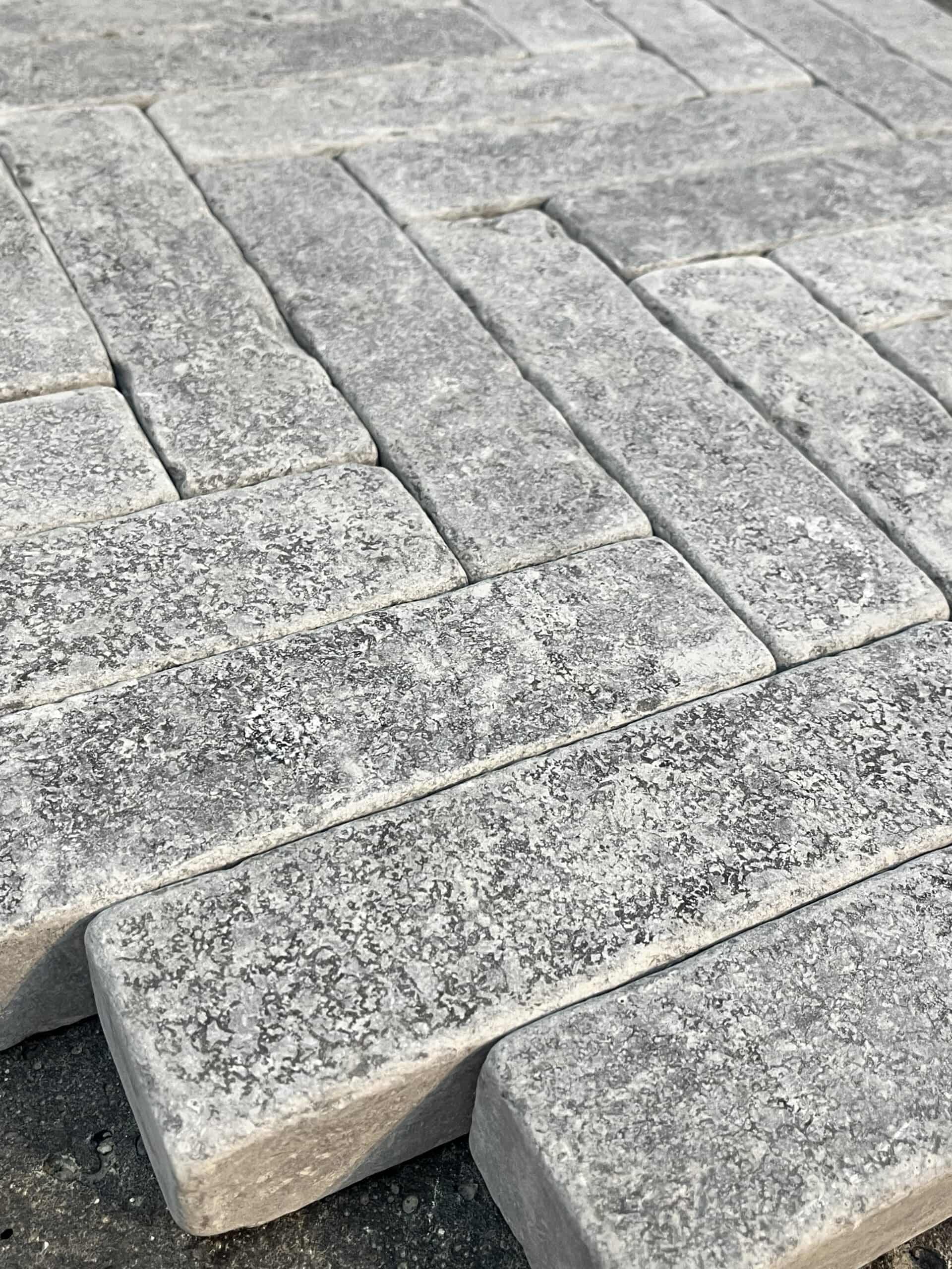 Millbrook Grey Limestone Setts laid out in a pattern