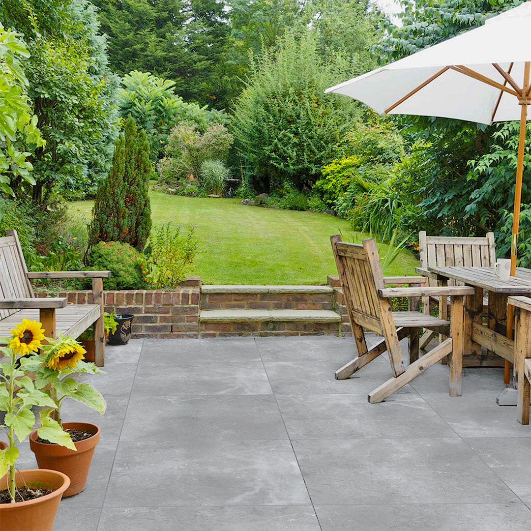 Terreno Grey Slab in a garden