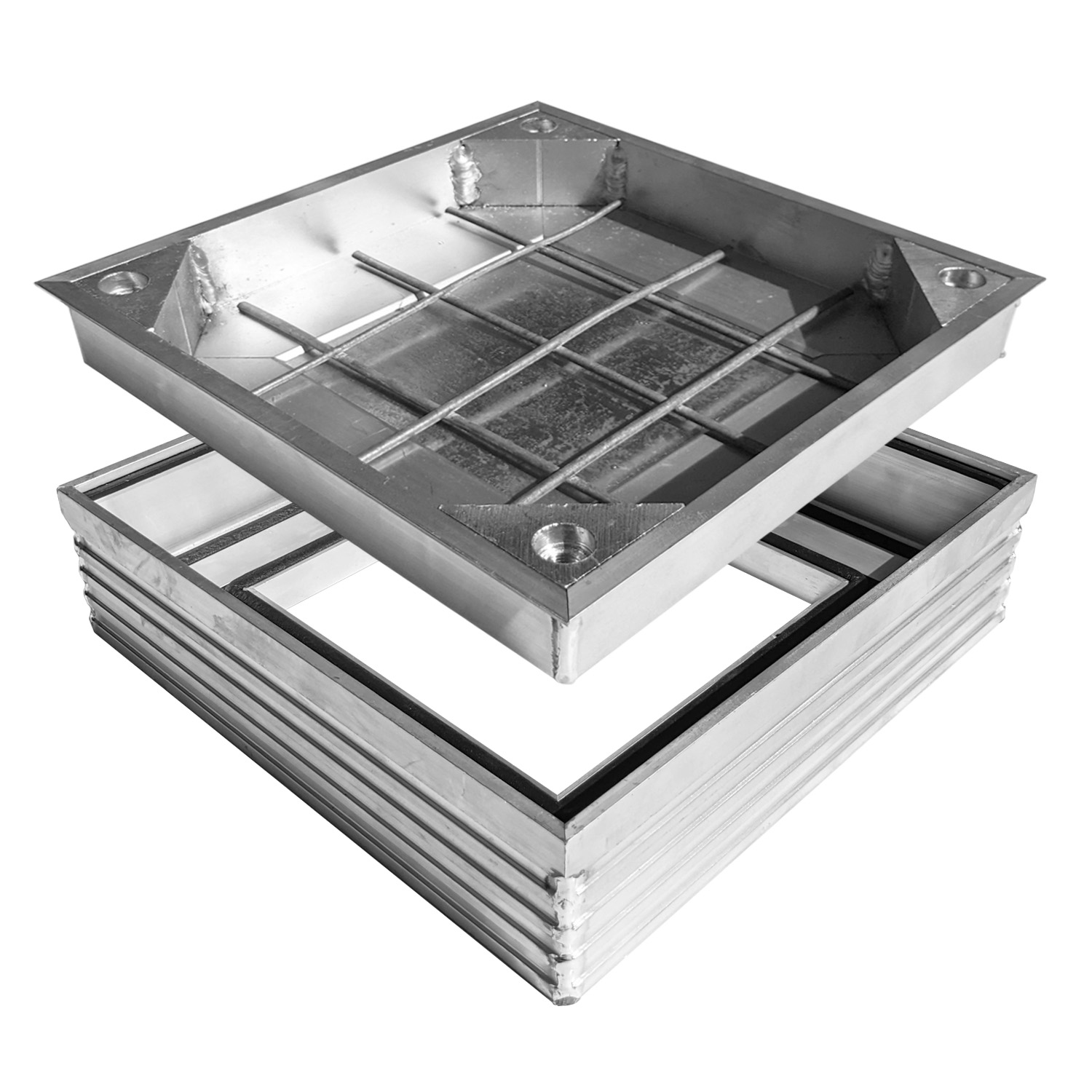 Aluminium recessed manhole