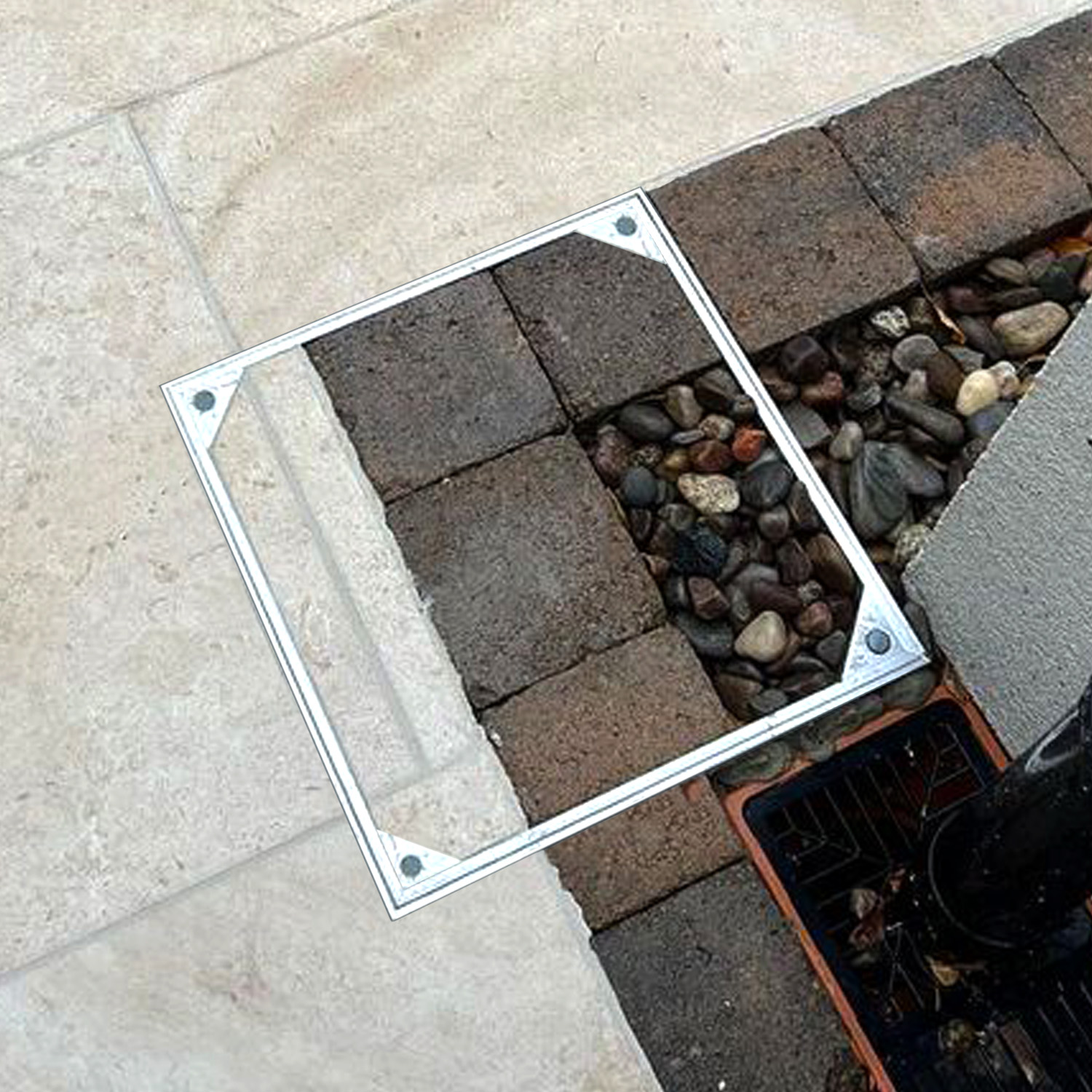 Alusthetic double sealed manhole cover installed outdoors