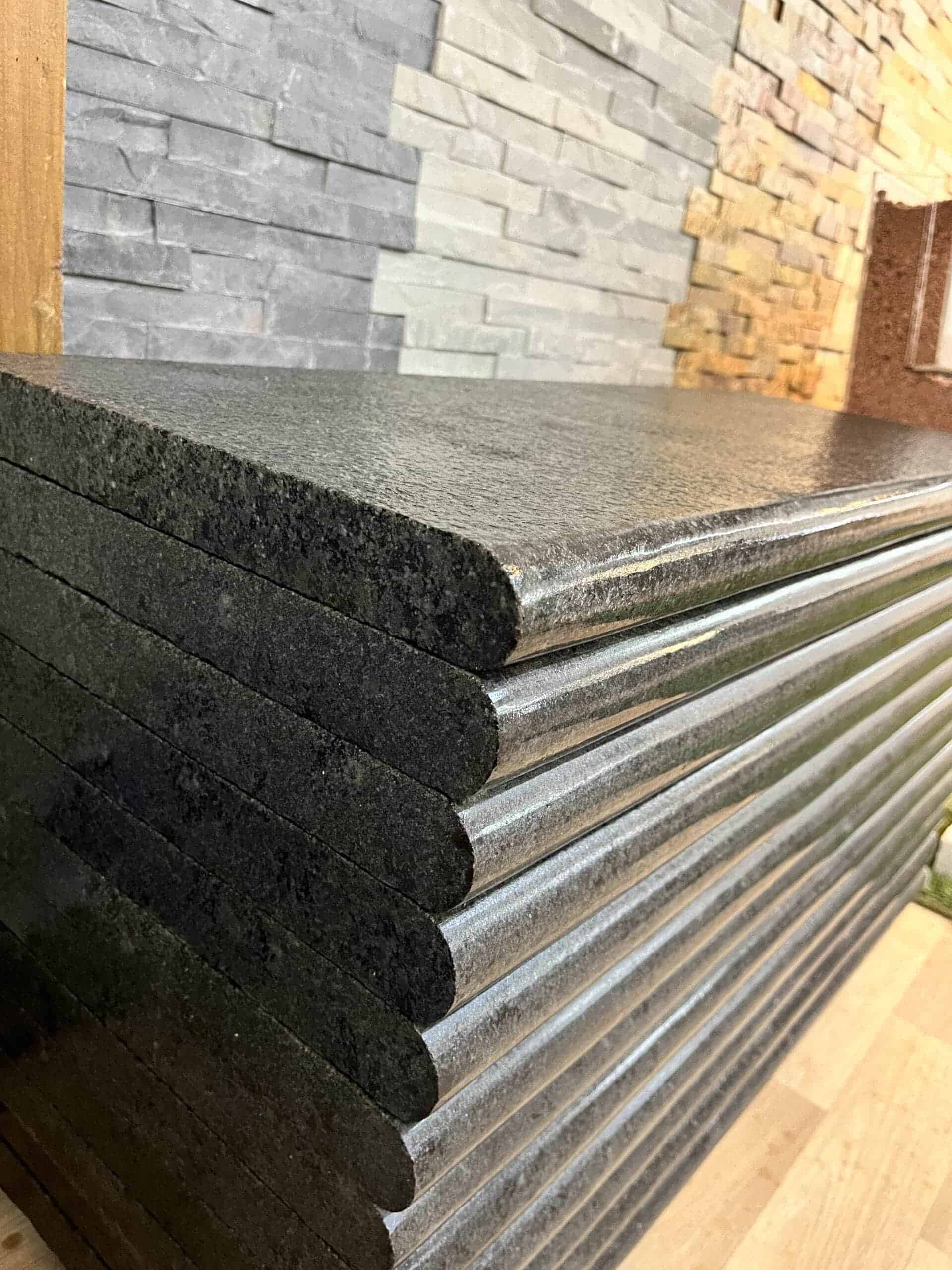 Sawn Dark Grey Granite Step