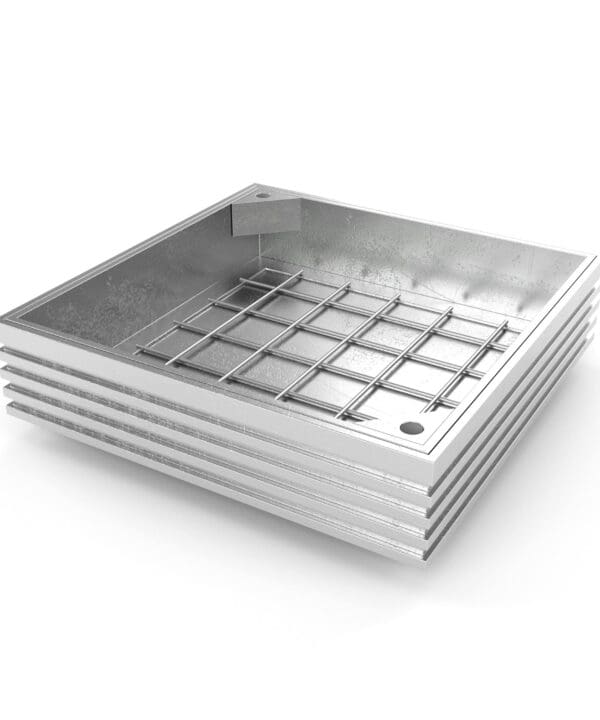 Double Sealed Aluminium recessed manhole cover with 2 locking corners
