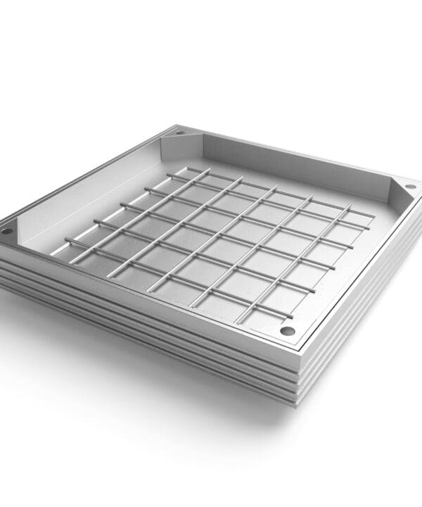 Double Sealed Aluminium recessed manhole cover with 4 locking corners