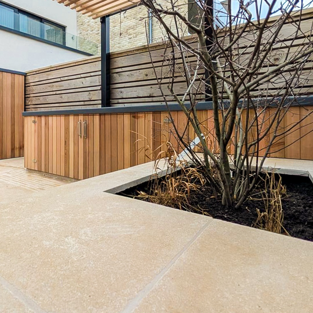 Millbrook Pearl Limestone in a garden