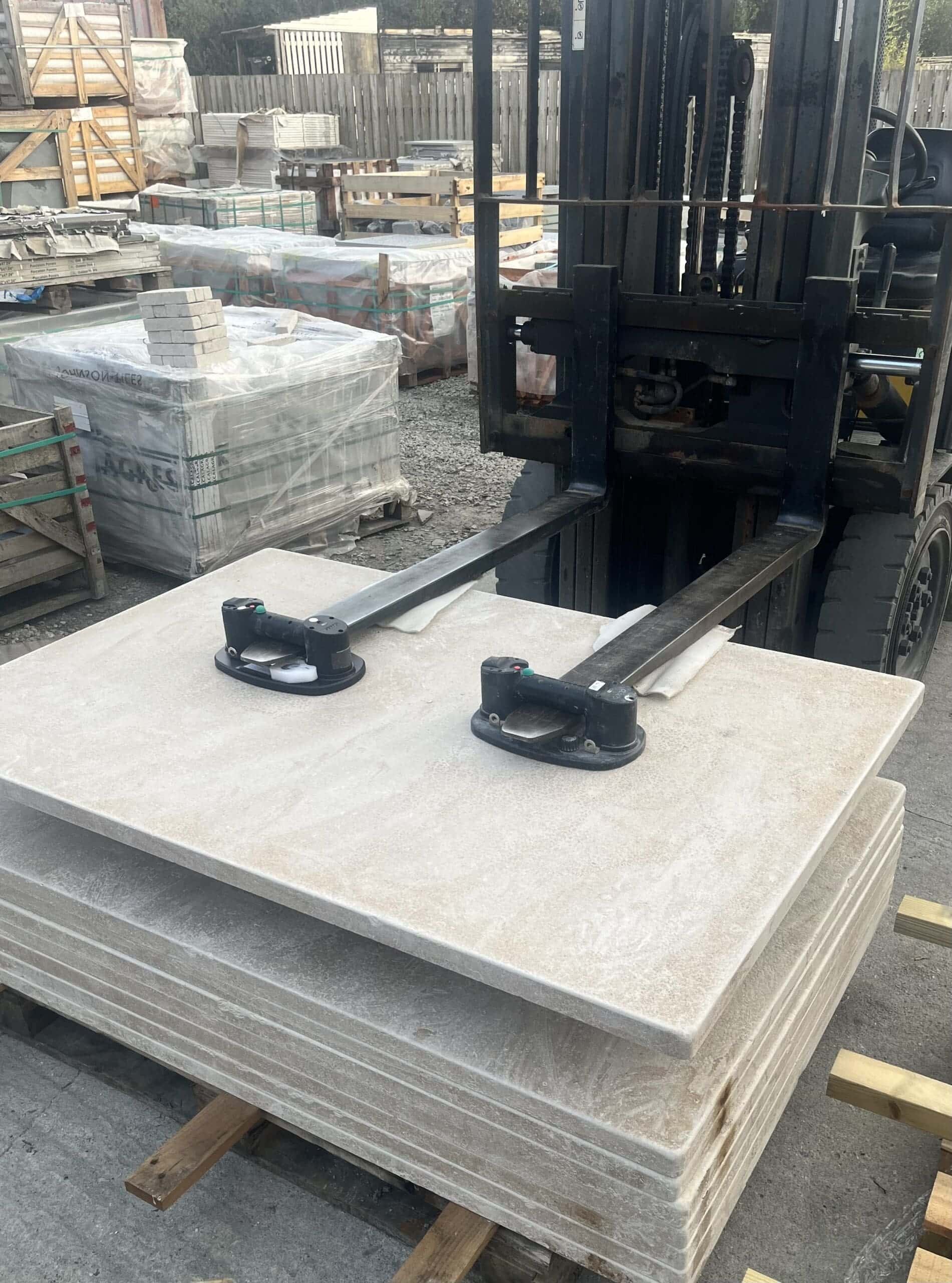 Millbrook Pearl Limestone slabs on a pallet