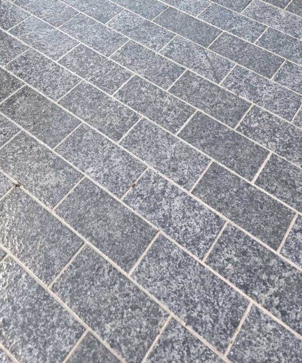 Sawn Dark Grey Granite Setts laid down