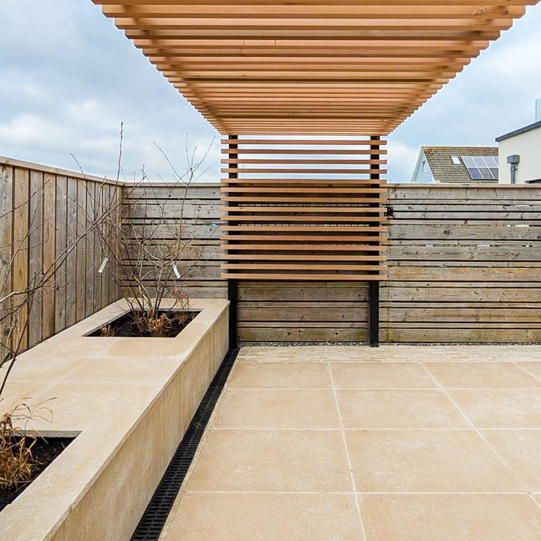 Millbrook Pearl Limestone in a garden