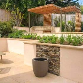 Limestone Paving in a beautiful levelled garden