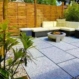 Granite Paving in a garden lounging area